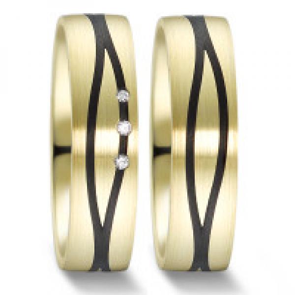 Trauringe Carbon von Weidner 76005 + 86005